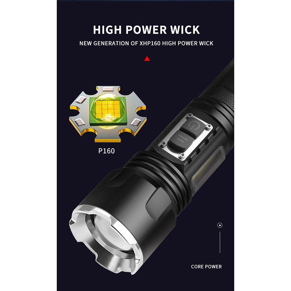 Đèn Pin Xhp160 Siêu Sáng Sạc USB Tiện Dụng