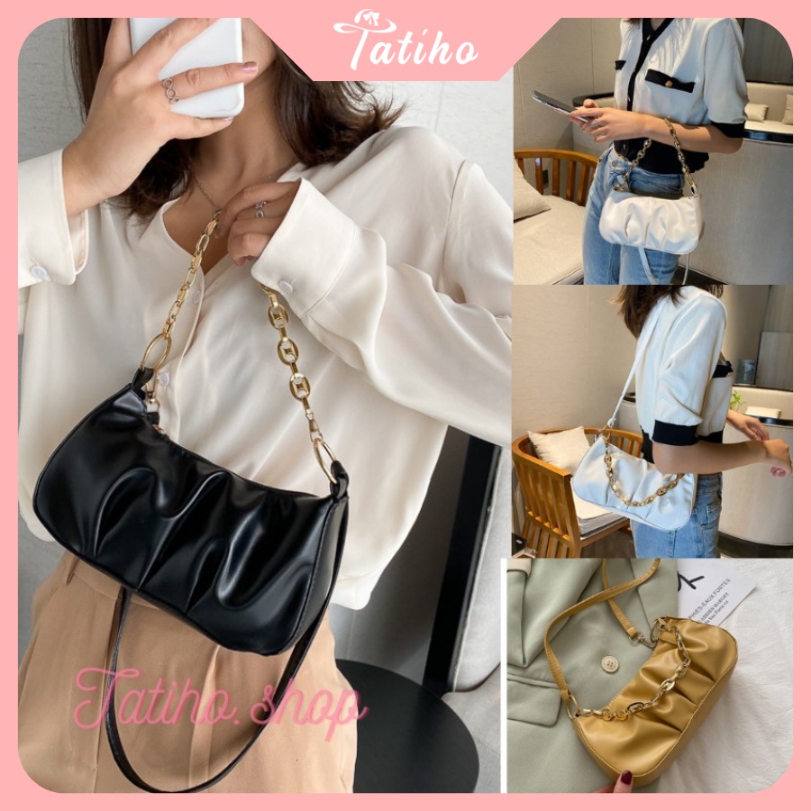 [HÀNG XỊN, GIÁ TỐT] Túi Xách Kẹp Nách Da Dạng Nhún Nữ Đẹp Túi Đeo 1 Bên Vai - Mã TUI29