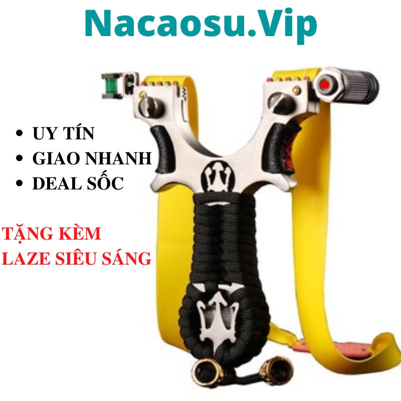 Ná Cao Su Vip Đinh ba hợp kim cao cấp tặng kèm bộ dây thun ná cao su - Tia laze siêu sáng