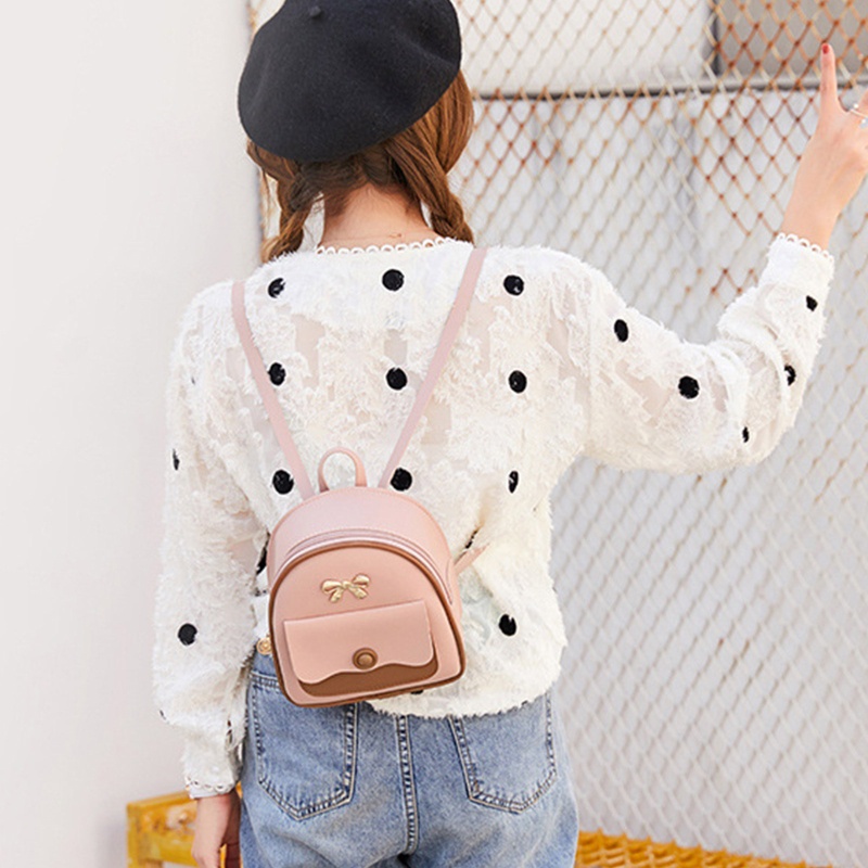 Ba Lô Da PU Nhỏ Xinh Đa Năng Cho Nữ