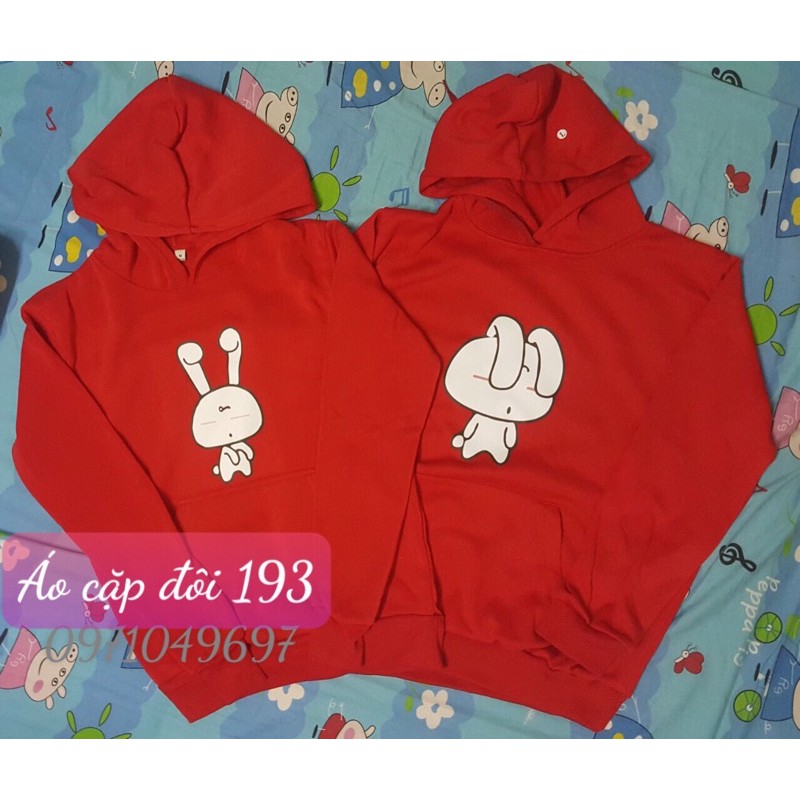 {Có ảnh thật} Áo hoodie đỏ Unisex nam nữ in trang trí