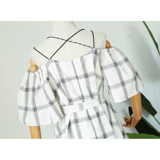 Váy kẻ One More full tag size S, M