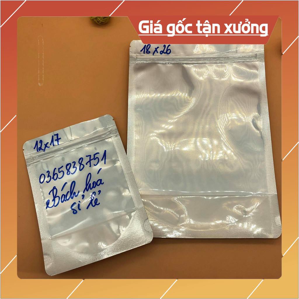 [ ĐỔ BUÔN GIÁ SỈ] 1kg túi zip bạc 1 mặt trong 1 mặt bạc- đáy đứng hàng loại 1