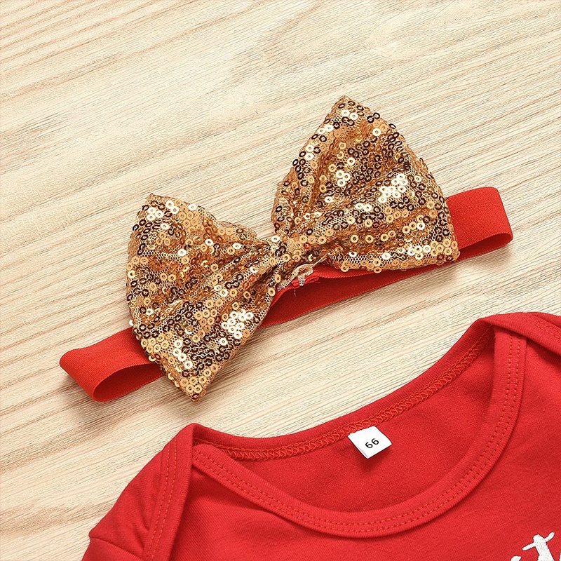 quần áo cho cô gái áo sơ mi Giáng sinh váy babygirl dây buộc tóc váy trẻ em công chúa năm mới phù hợp AKKU dễ thương