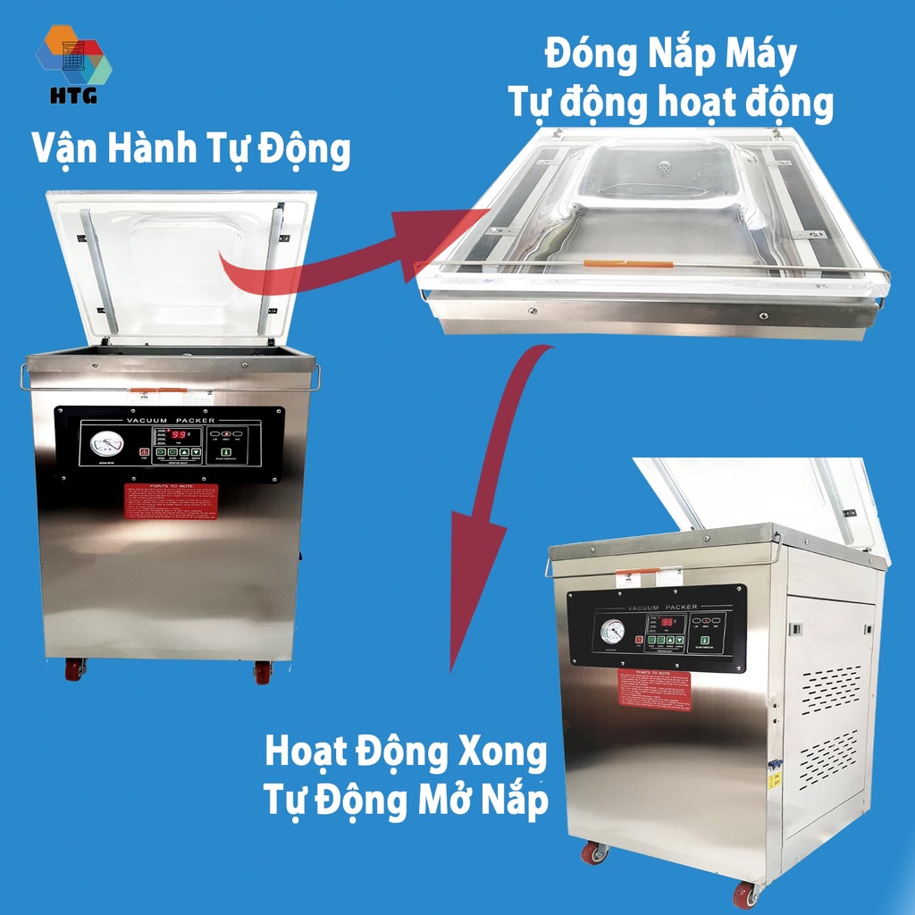 Máy Hút Chân Không Công Nghiệp P420-2D Hút Nhiều Túi 1 Lúc, buồng hút to và sâu, 2 Đường Hàn Lớn, Chất Liệu Inox Bền Bỉ