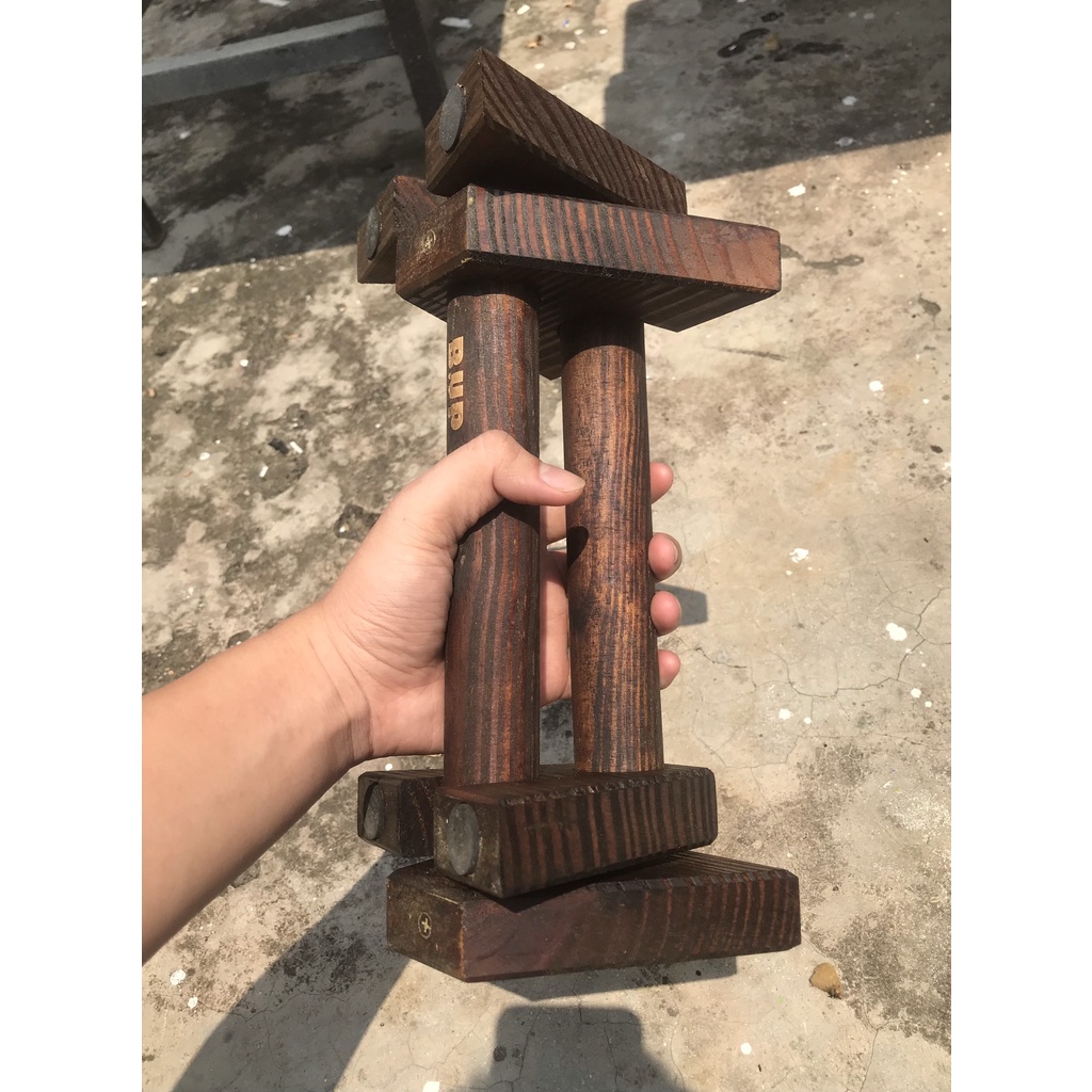 PARALLETTES GỖ - DỤNG CỤ HÍT ĐẤT, CHỐNG ĐẨY BẰNG GỖ THÔNG (stan màu NÂU)
