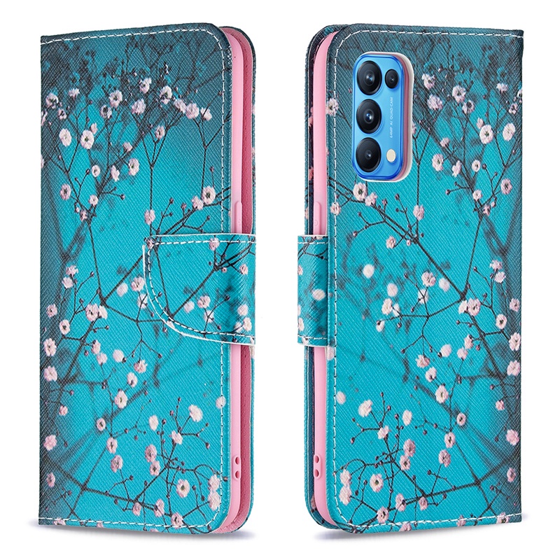 Bao da điện thoại nắp lật có ngăn đựng thẻ cho OPPO Reno 5 5F 6 F19 Pro