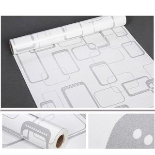 Cuộn 5m giấy dán tường ô vuông trắng - có keo sẵn