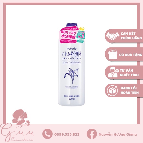 Nước hoa hồng ý dĩ Naturie Toner 500ml Nhật Bản - Guu