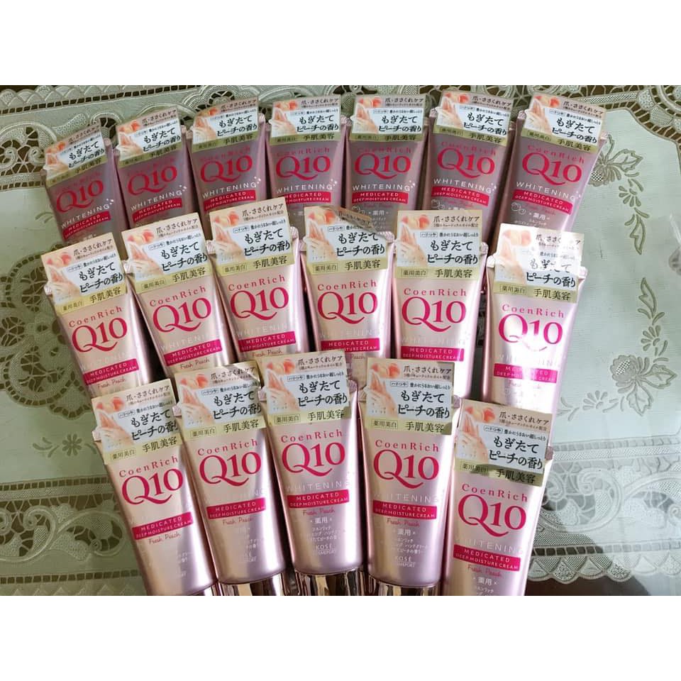Kem dưỡng da tay Kose Coenrich - Whitening Fresh Peach Q10 80g Nhật Bản
