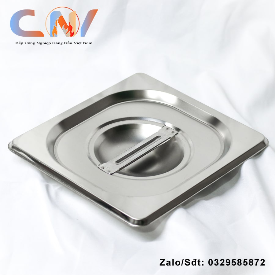 Khay đựng topping trà sữa 1/6 inox sâu lòng 16,5 x 17,6cm KGN16
