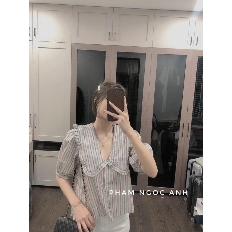 Áo sơ mi kẻ tay bồng Zara