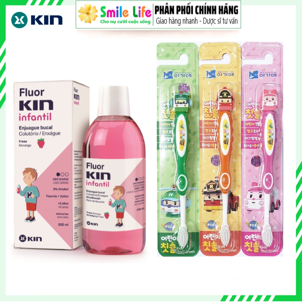 COMBO KIN Chăm Sóc Răng Miệng Cho Bé - Flour KIN & POLI Robocar ®
