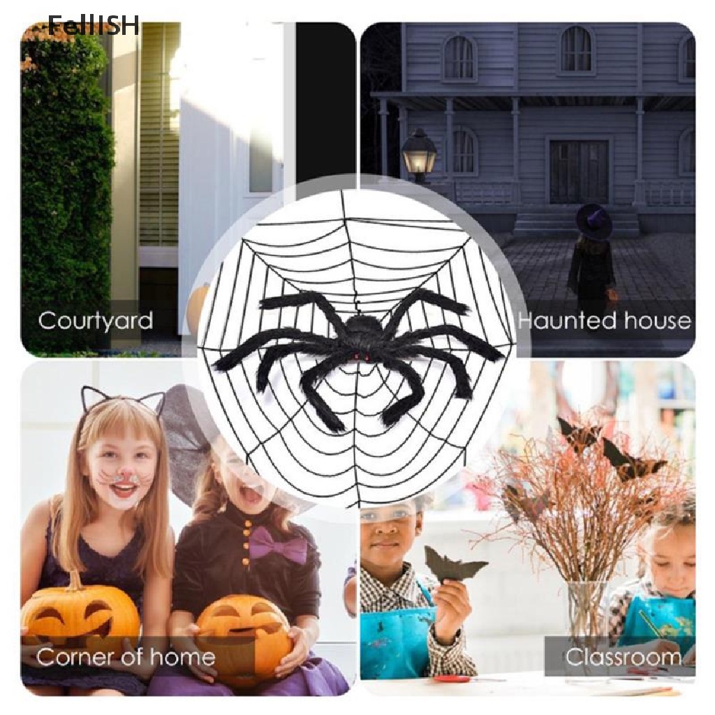 Nhện Đen Khổng Lồ Trang Trí Nhà Cửa Dịp Halloween 439br