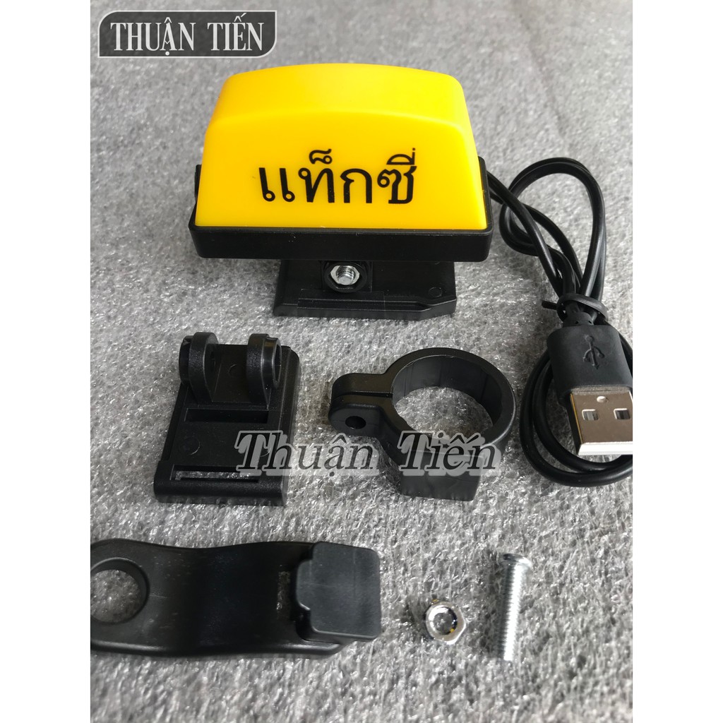 LED ĐÈN TAXI 4 CHẾ ĐỘ 2 MÀU ĐÈN, DÙNG PIN SẠT USP  LOẠI 1 LẮP CHÂN KÍNH, GHI ĐÔNG, DÁN KEO DÙNG CHO XE MÁY, XE ĐẠP