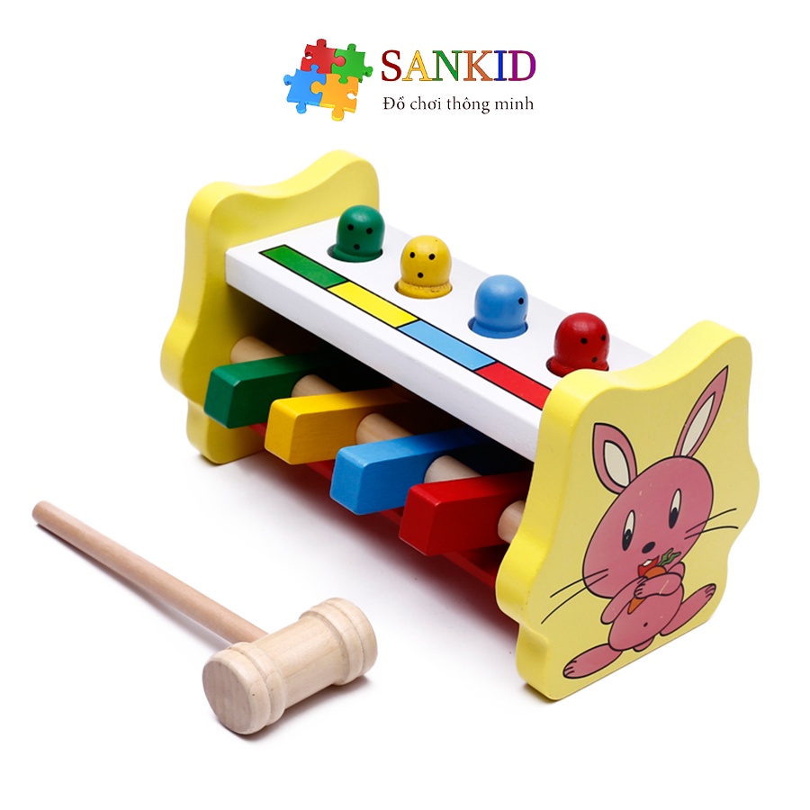 Đồ chơi đập chuột con thỏ bằng gỗ Sankid