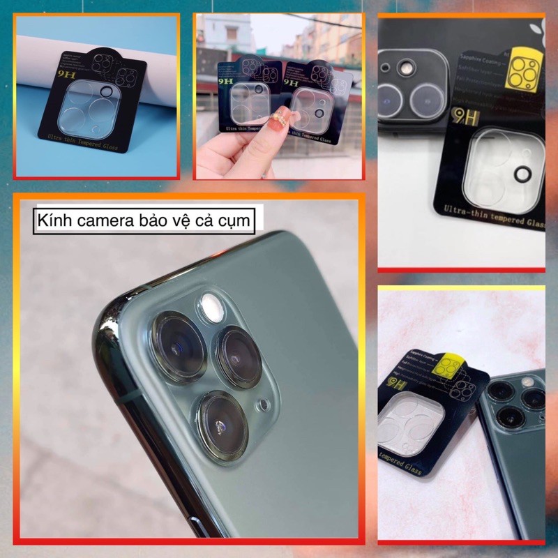 KÍNH CƯỜNG LỰC FULL CỤM CAMERA TRONG SUỐT IPHONE TỪ 11/11PRO/11PROMAX/12MINI/12/12PRO/12PROMAX