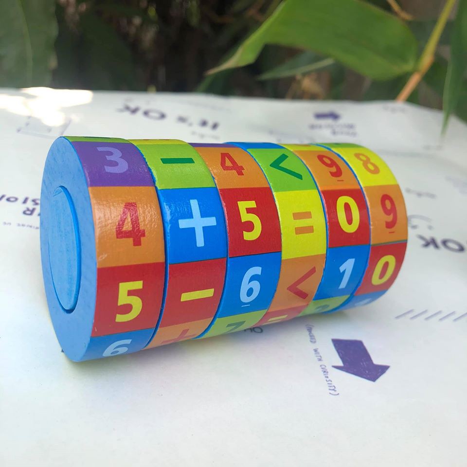 Trò giải Rubik toán học | Đồ chơi rubic học phép tính bằng gỗ cho bé