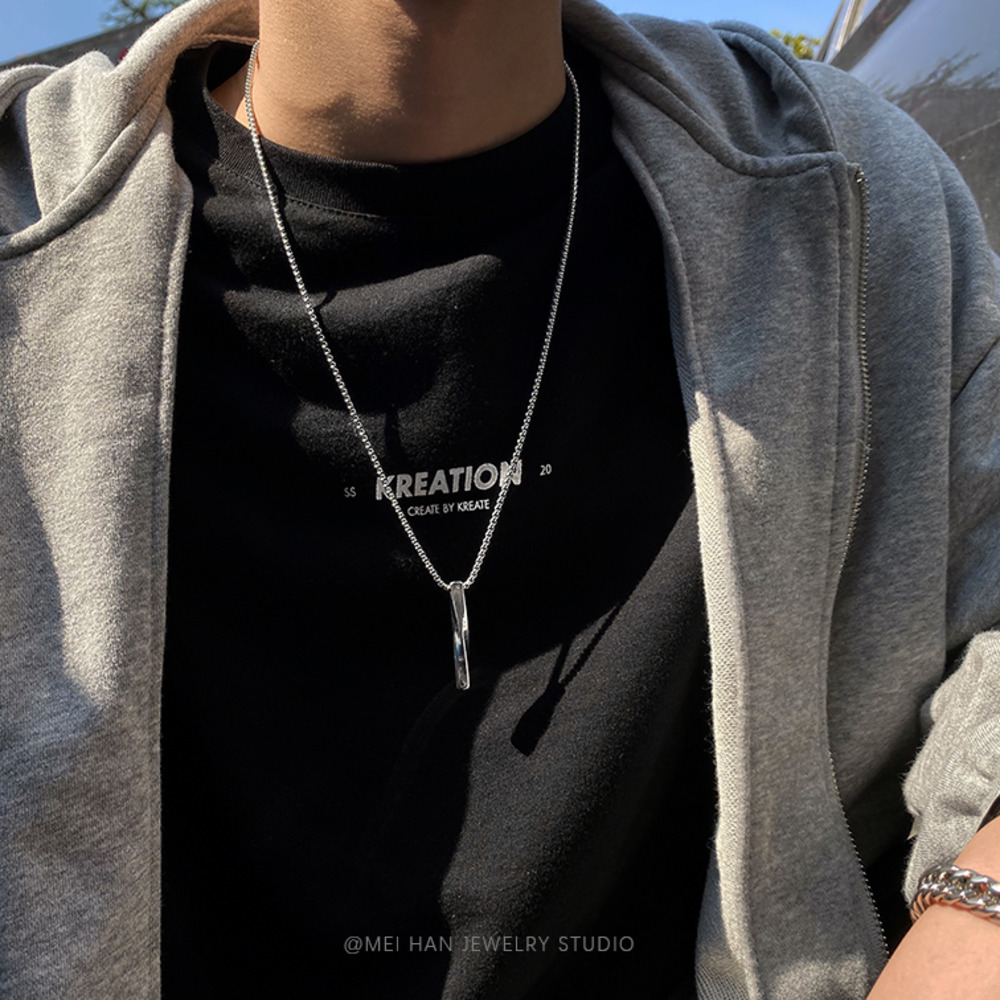 Dây Chuyền Thép Titan Mặt Hình Xoắn Ốc Phong Cách Hàn Quốc