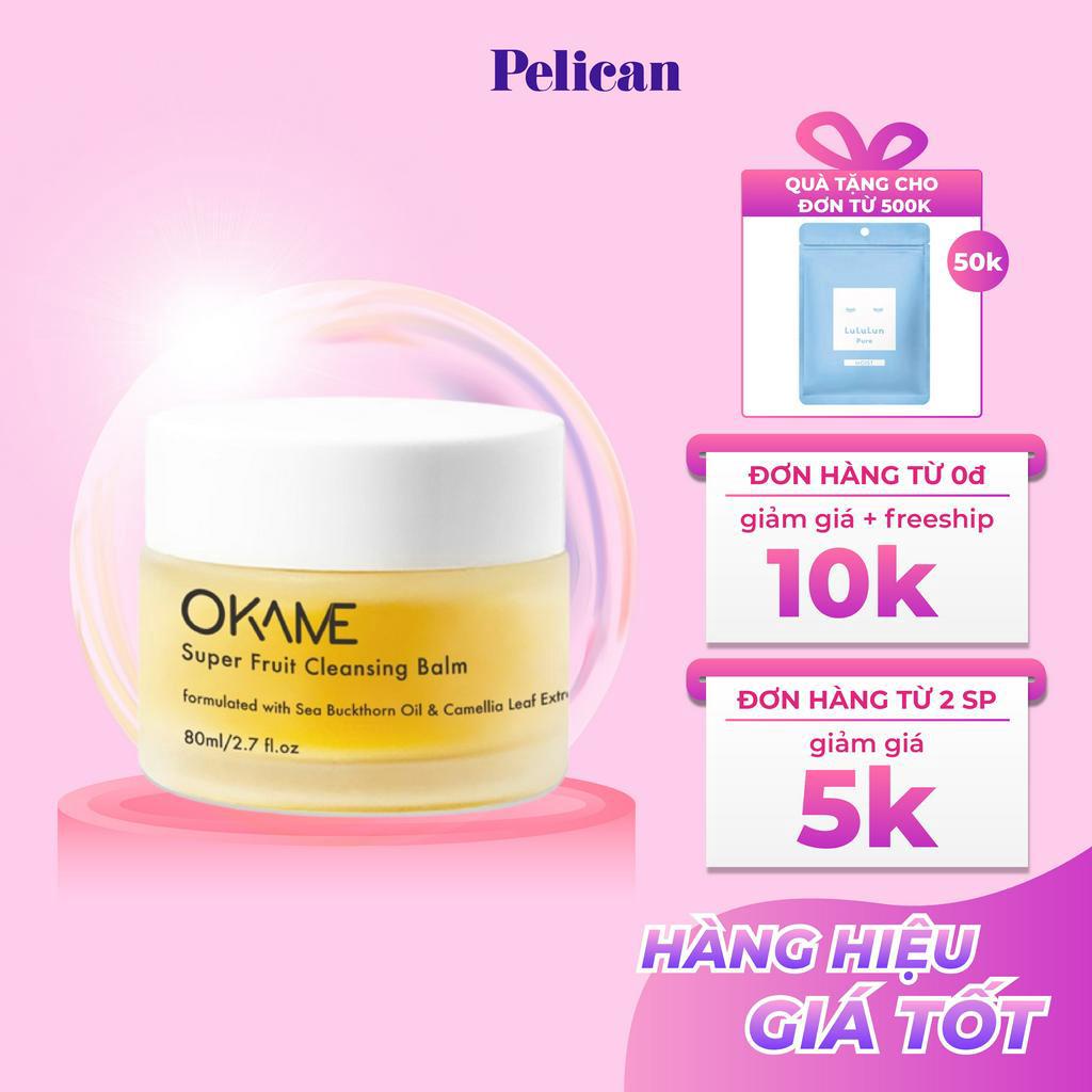 Tẩy trang dạng sáp Okame Super Fruit Cleasing Balm làm sạch da cả lớp make up dễ dàng nhũ hóa 80ml Nhật Bản