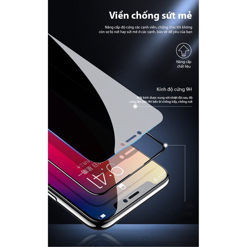 [Miếng dán màn hình] Kính cường lực chống nhìn trộm Cát Thái dành cho Iphone 6/7/8/X/11 6Plus 7Plus 8Plus XS MAX Iphone