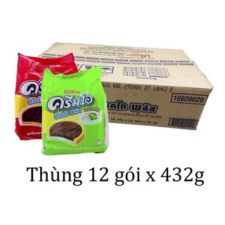 Thùng 12 Gói Bánh Quy Cream O 432gr Thái Lan 2 Vị