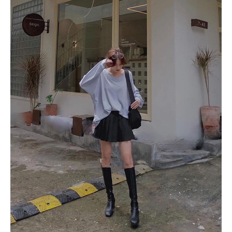 Áo Thun Trơn Cổ Tym Dài Tay Siêu Xinh M2111- Lolla_Fashion