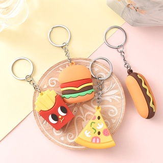 Móc khóa mô phỏng đồ ăn mô phỏng thức ăn nhanh hamburger khoai tây chiên mini có móc khóa làm móc khóa đồ chơi quà tặng