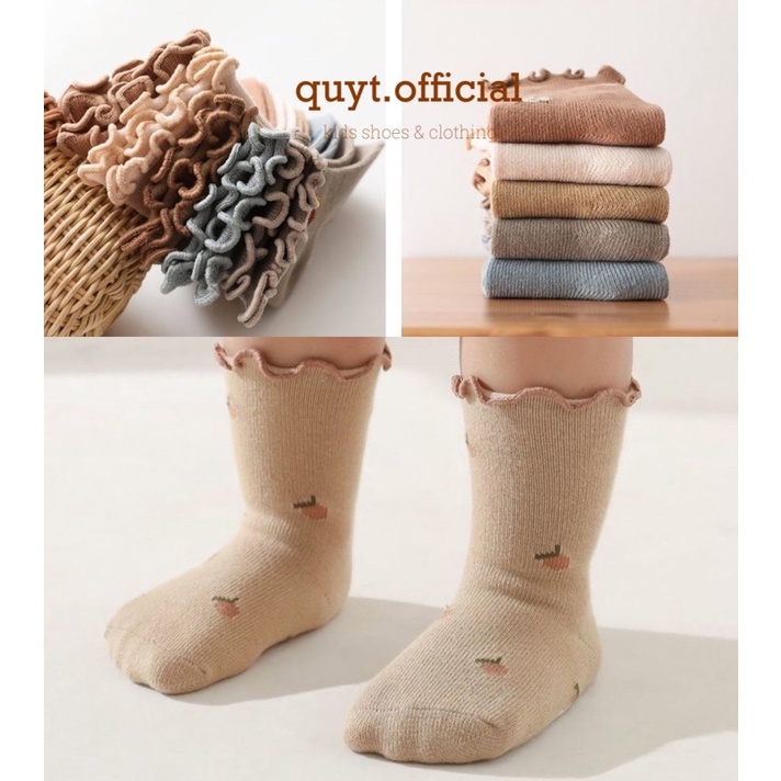 [Có sẵn/ Ship hoả tốc] Tất cotton hoa nhí cổ xoắn nemo chống trượt cho bé tiệm nhà Quýt