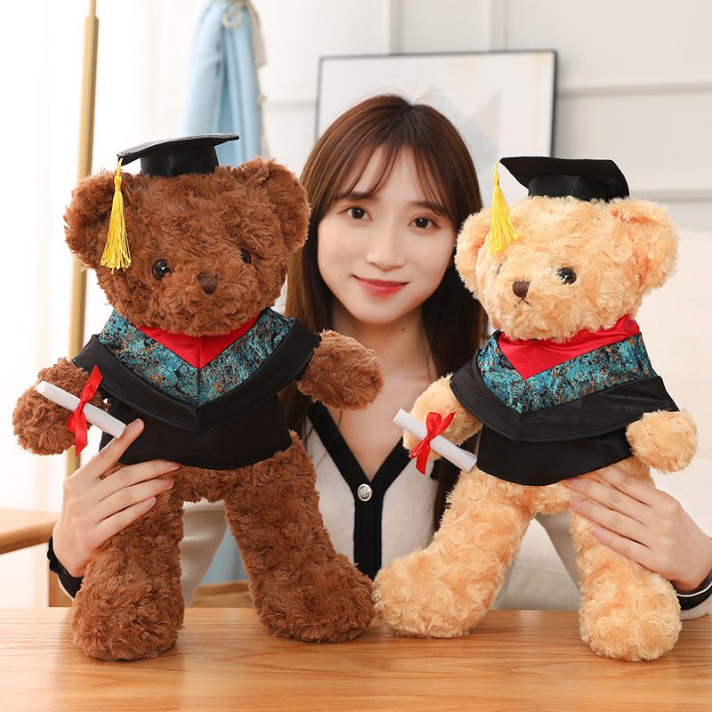 Thú nhồi bông đồ chơi hình chú gấu mềm chất lượng cao dễ thương 40cm làm quà tặng tốt nghiệp dành cho trẻ em