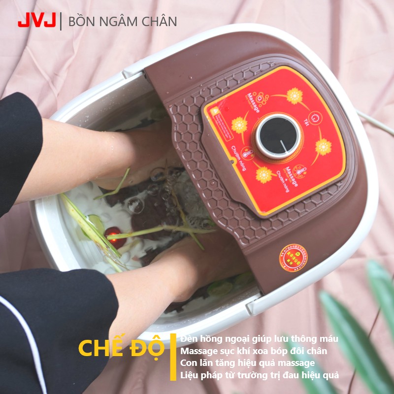 Bồn ngâm chân JVJ L1 hồng ngoại 3 chế độ làm nóng thải độc có sục khí tự động massage - Bảo hành 06T