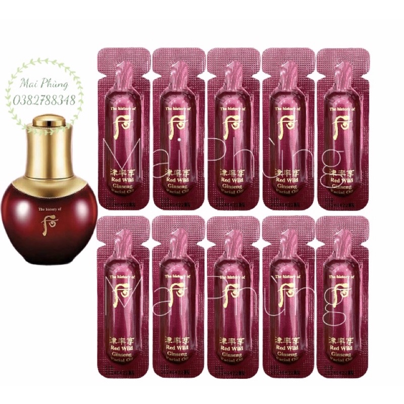 10 gói tinh dầu Whoo đỏ Red Wild Ginseng Facial oil