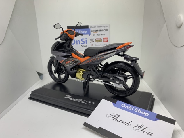 Mô hình xe moto YAMAHA EXCITER 150cc ( Y15ZR ) ( Xám - Đen - Cam) lốc gold tỉ lệ 1/12