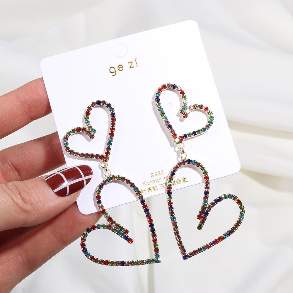 Bông Tai Dạng Vòng Hình Trái Tim Đôi Thời Trang Đẹp Mắt 1 #