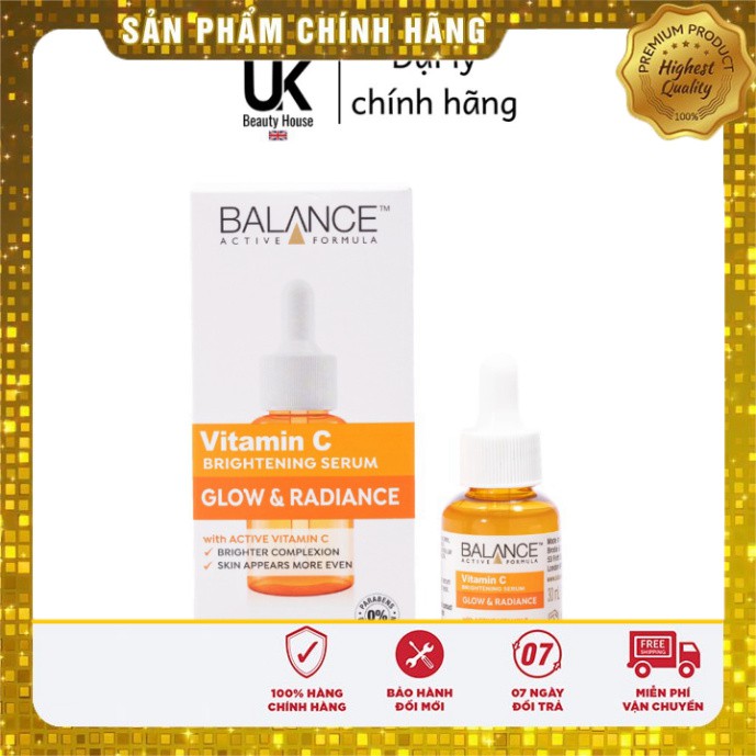 Serum trắng da mờ thâm sau mụn Vitamin C Balance Active Formula 30ml