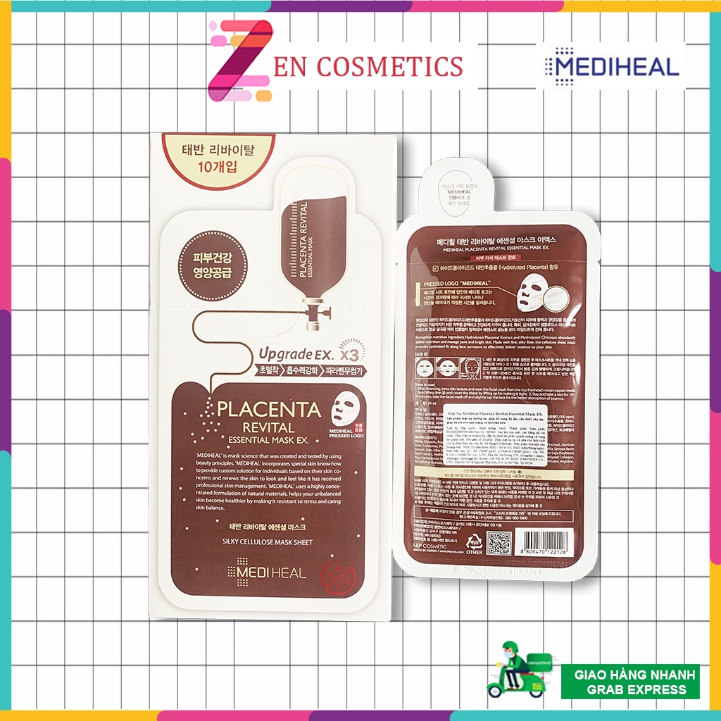 Mặt Nạ Nhau Thai Cừu Phục Hồi Da Mediheal Placenta Revital Essential Mask Ex 24ml