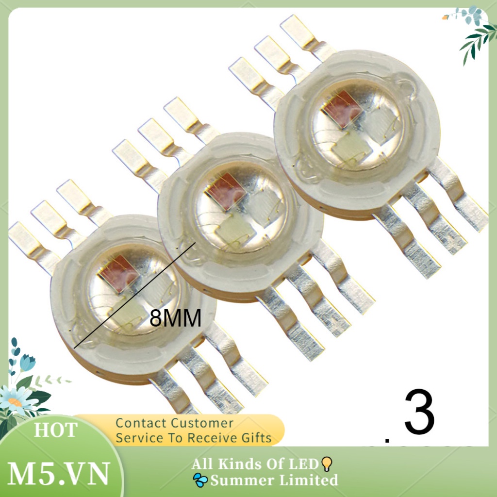 Set 3 Chip Đèn Led 3 W Rgb 6 Pin Smd 3w Siêu Sáng Tiện Dụng