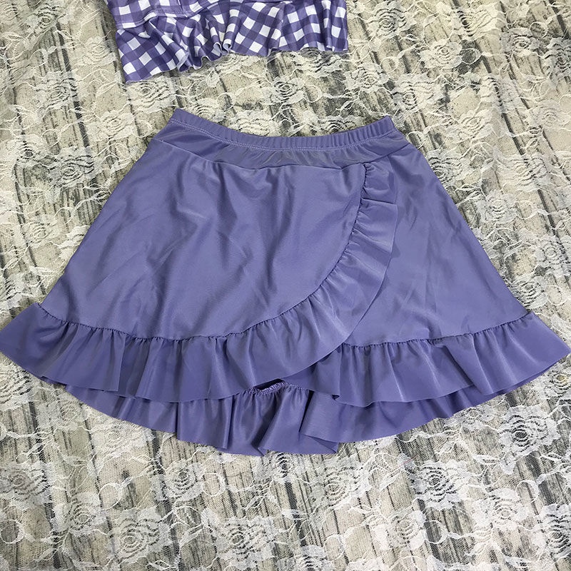 Bộ Đồ Bơi Hai Mảnh Họa Tiết Sọc Caro Kèm Quần Boxer Thời Trang Mùa Hè Cho Nữ