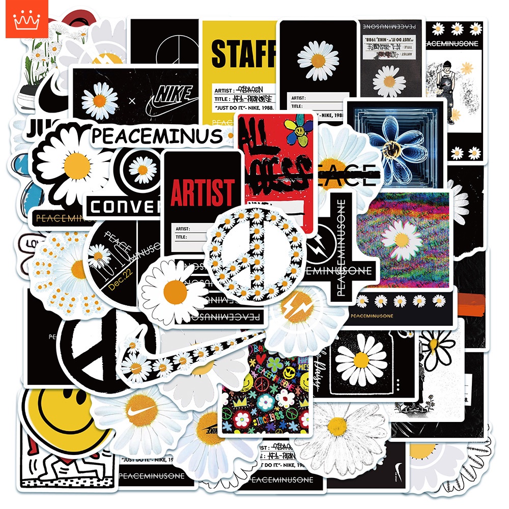 JOJO· Bộ Hình Dán Chống Thấm GD G-Dragon Peaceminusone Daisy, 50 tờ/bộ