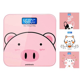 Cân sức khỏe heo hồng chạy, cân điện tử thay pin aaa cân sức khỏe gia đình bảo hành 1 năm tặng cáp