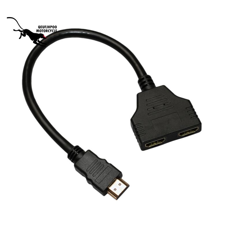 Splitter Cable 1 Male to Dual HDMI 2 Female Y Splitter HD LCD TV 30cm