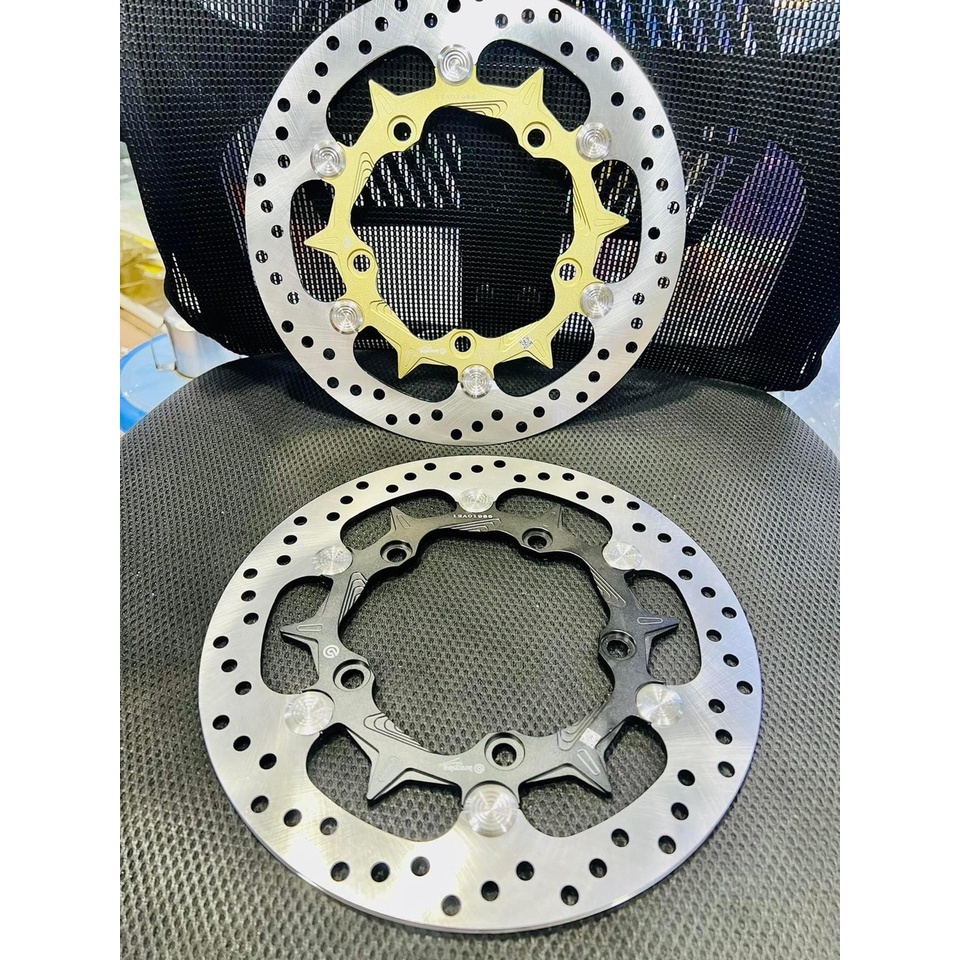 Đĩa Thắng Trước 5 lỗ size 265mm gắn Mâm Zin Exciter Ex150 Ex155, Lòng CNC màu ANOT Khoen INOX 304 Không Gỉ