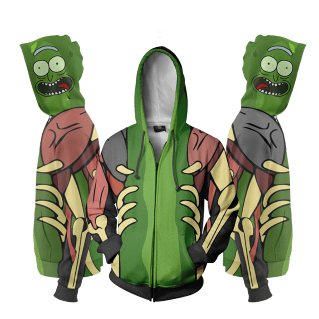 Áo Hoodie Có In Hình Hoạt Hình Rick And Morty 3d Size S-5Xl