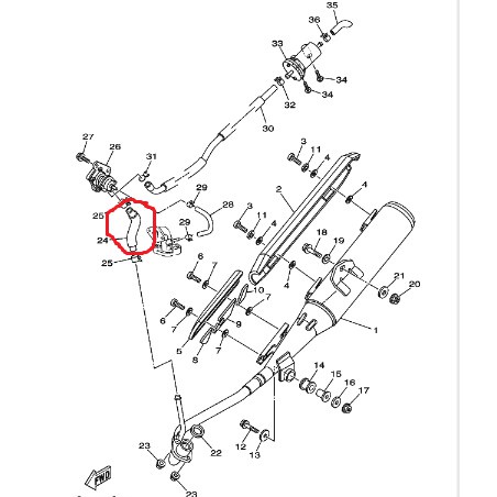 Ống cao su nối ống thở bô (ống xả) Sirius - Jupiter Yamaha