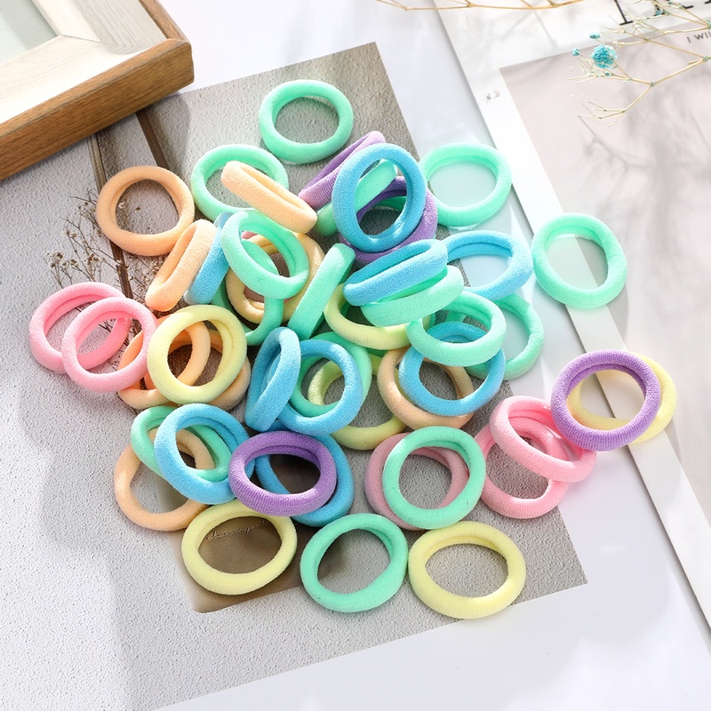 Haimeikang 50 chiếc / bộ dây buộc tóc nylon màu