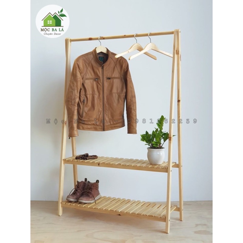 Kệ Treo Quần Áo Chữ A 2 Tầng Đa Năng Gỗ Thông Cao Cấp