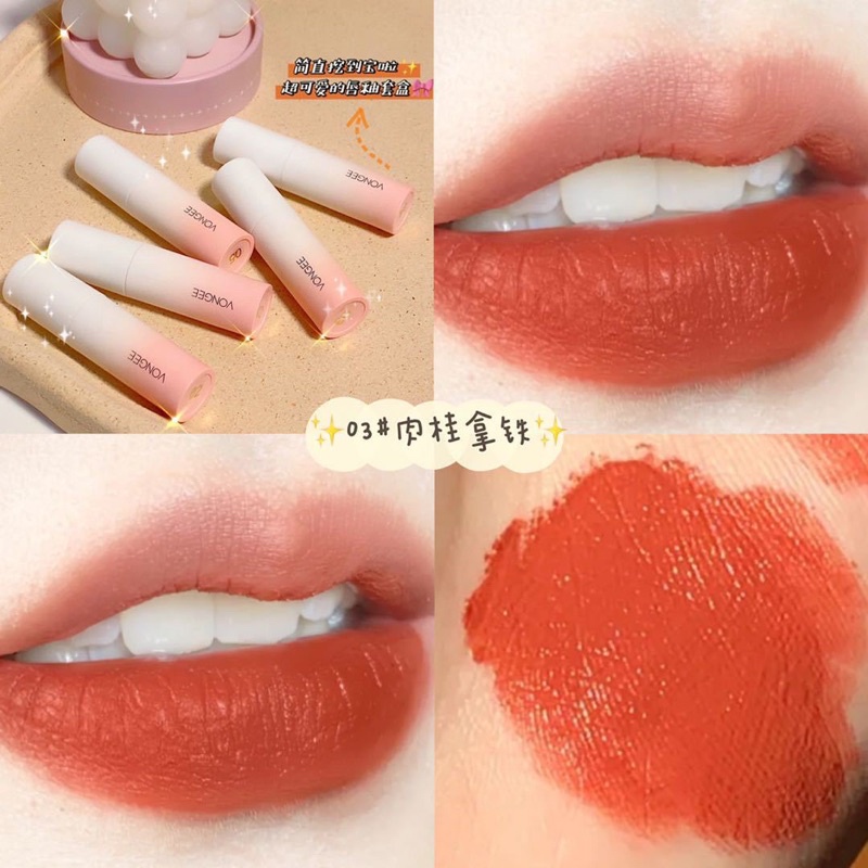 Lọ 5 cây son kem Vongee hồng dâu tây 2021 | BigBuy360 - bigbuy360.vn