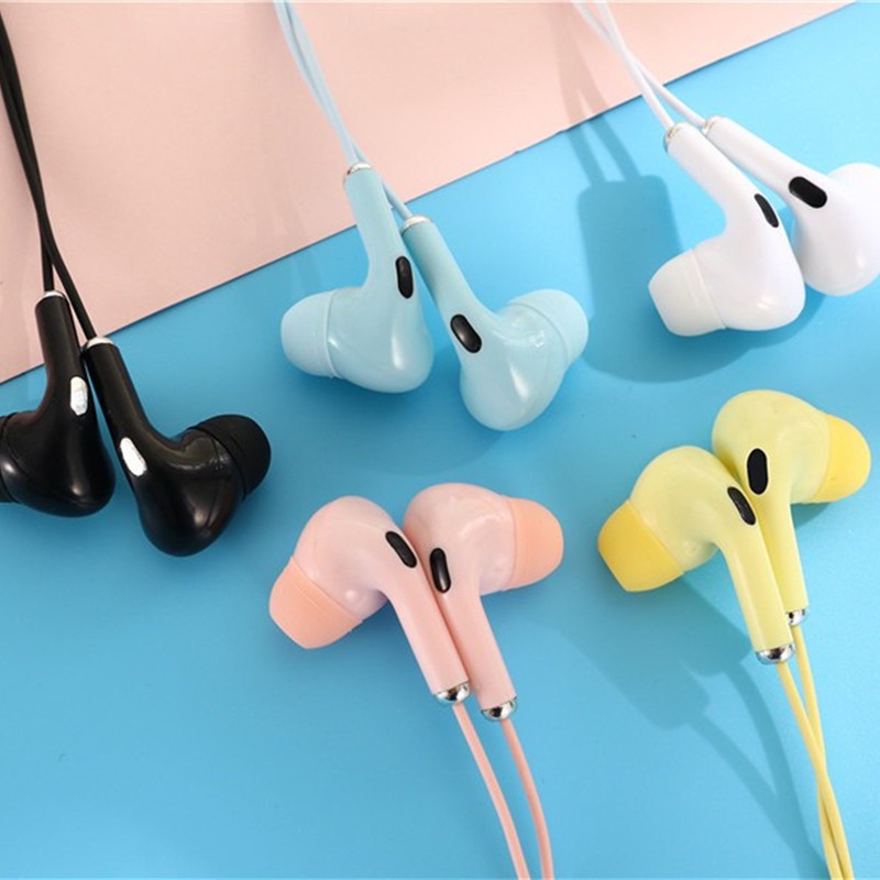 Tai Nghe Nhét Tai U28 Màu Macaron Có Nút Bấm Giắc Cắm 3.5mm Đa Năng Cho Tất Cả Các Dòng Điện Thoại