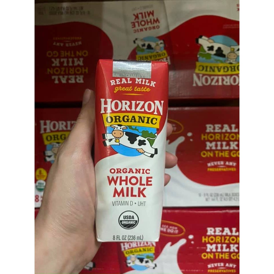 [BÁN LẺ] SỮA TƯƠI TIỆT TRÙNG NGUYÊN KEM HỮU CƠ &quot;HORIZON ORGANIC WHOLE MILK ( DATE 10/22 )