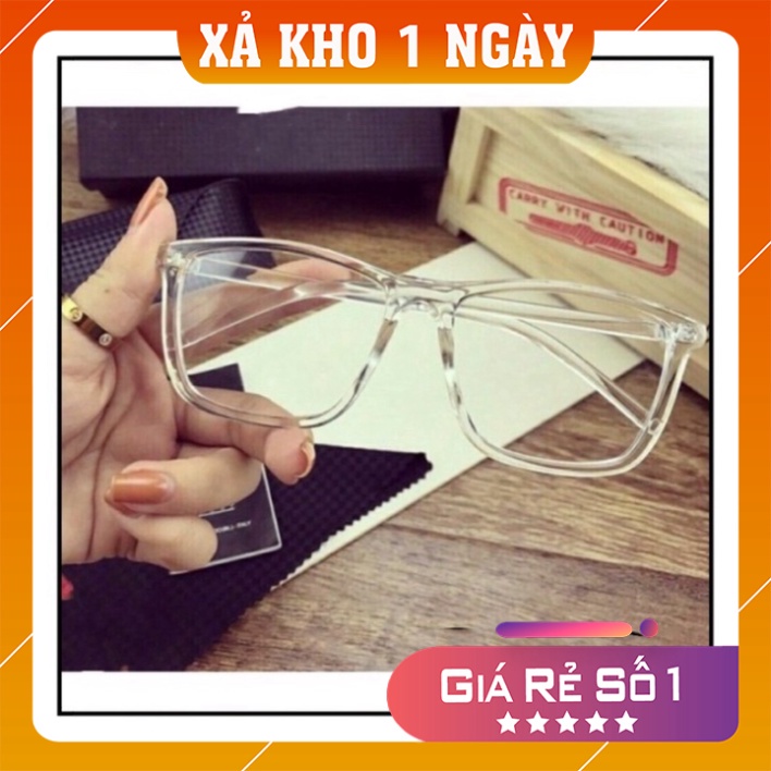Kính giả cận ❤️𝑭𝒓𝒆𝒆𝒔𝒉𝒊𝒑❤️ GỌNG KÍNH TRẮNG V TÂY TRONG SUỐT NHỰA NAM NỮ
